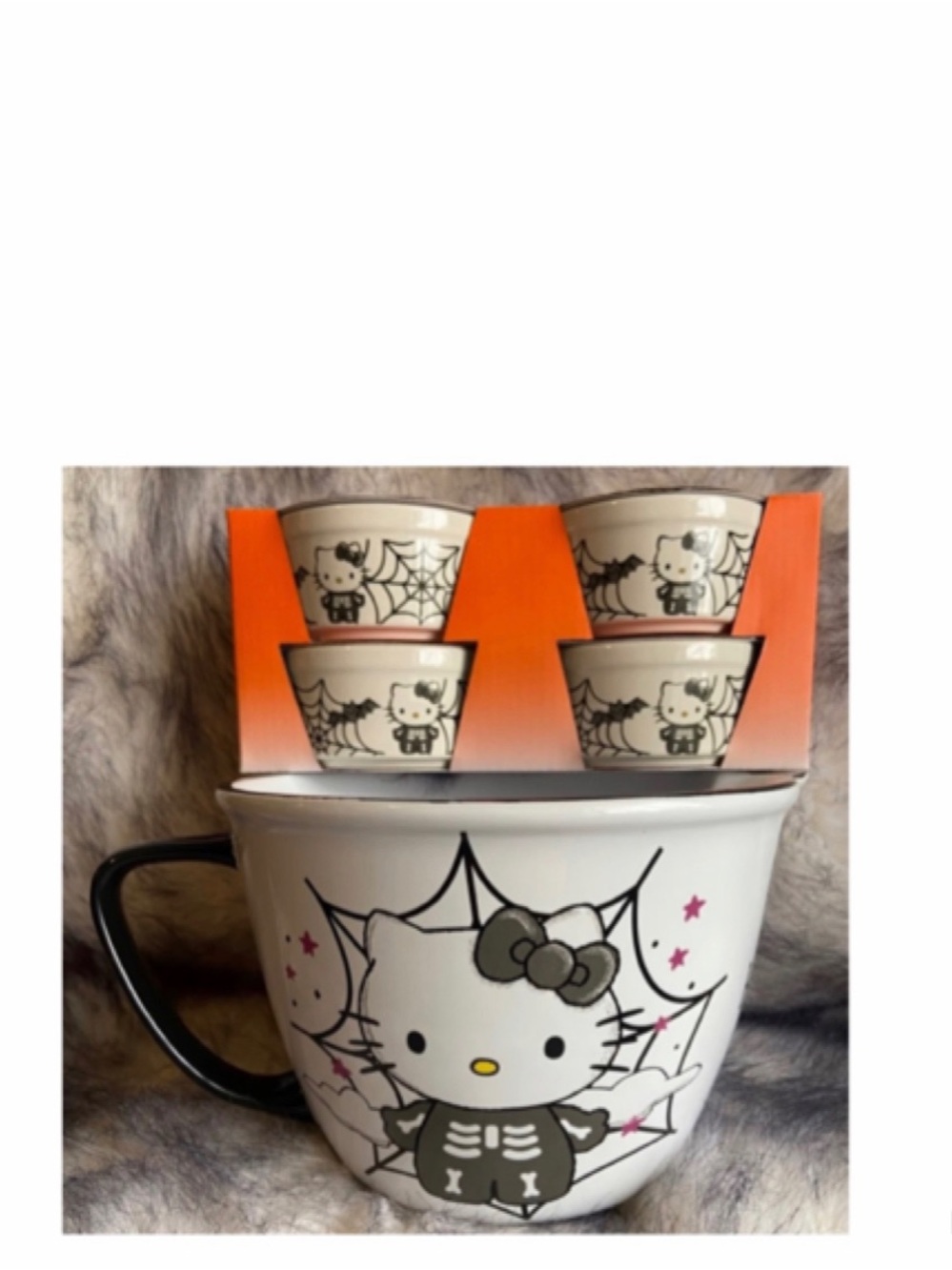 NEW Hello Kitty Skeleton Mixing Bowl Pitcher & Ramekins